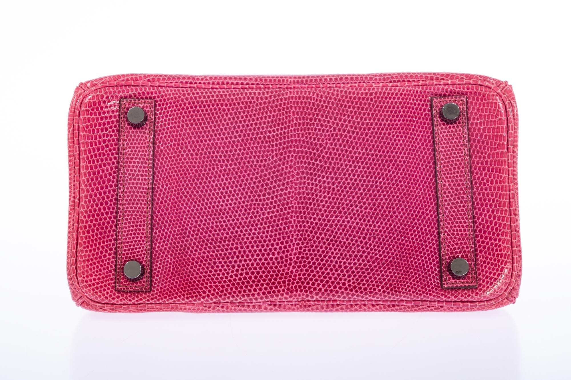 Hermès Birkin 25 Fuchsia Lizard Palladium Hardware