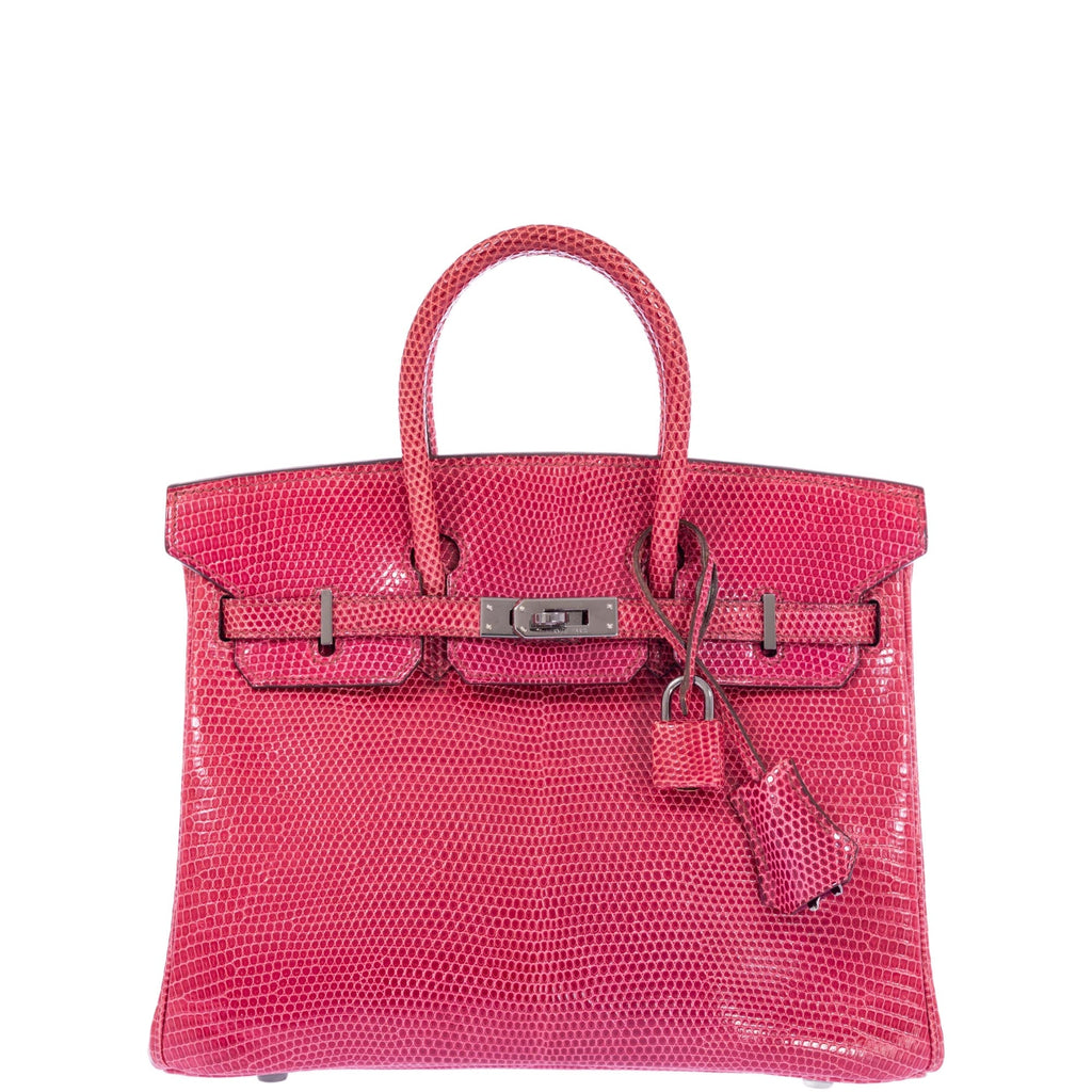 Hermès Birkin 25 Fuchsia Lizard Palladium Hardware