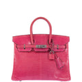 Hermès Birkin 25 Fuchsia Lizard Palladium Hardware