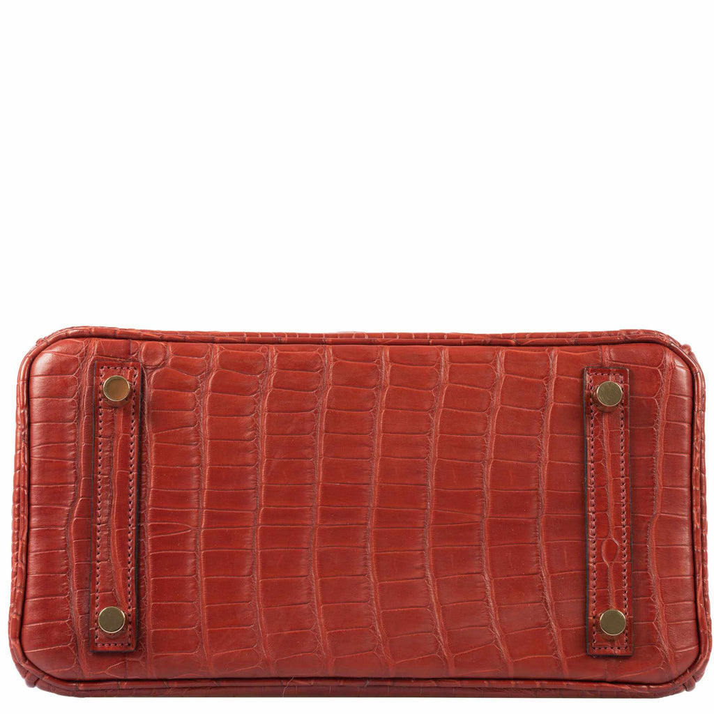 Hermès Birkin 25 HSS Rouge H Alligator & Orange Interior Gold Hardware