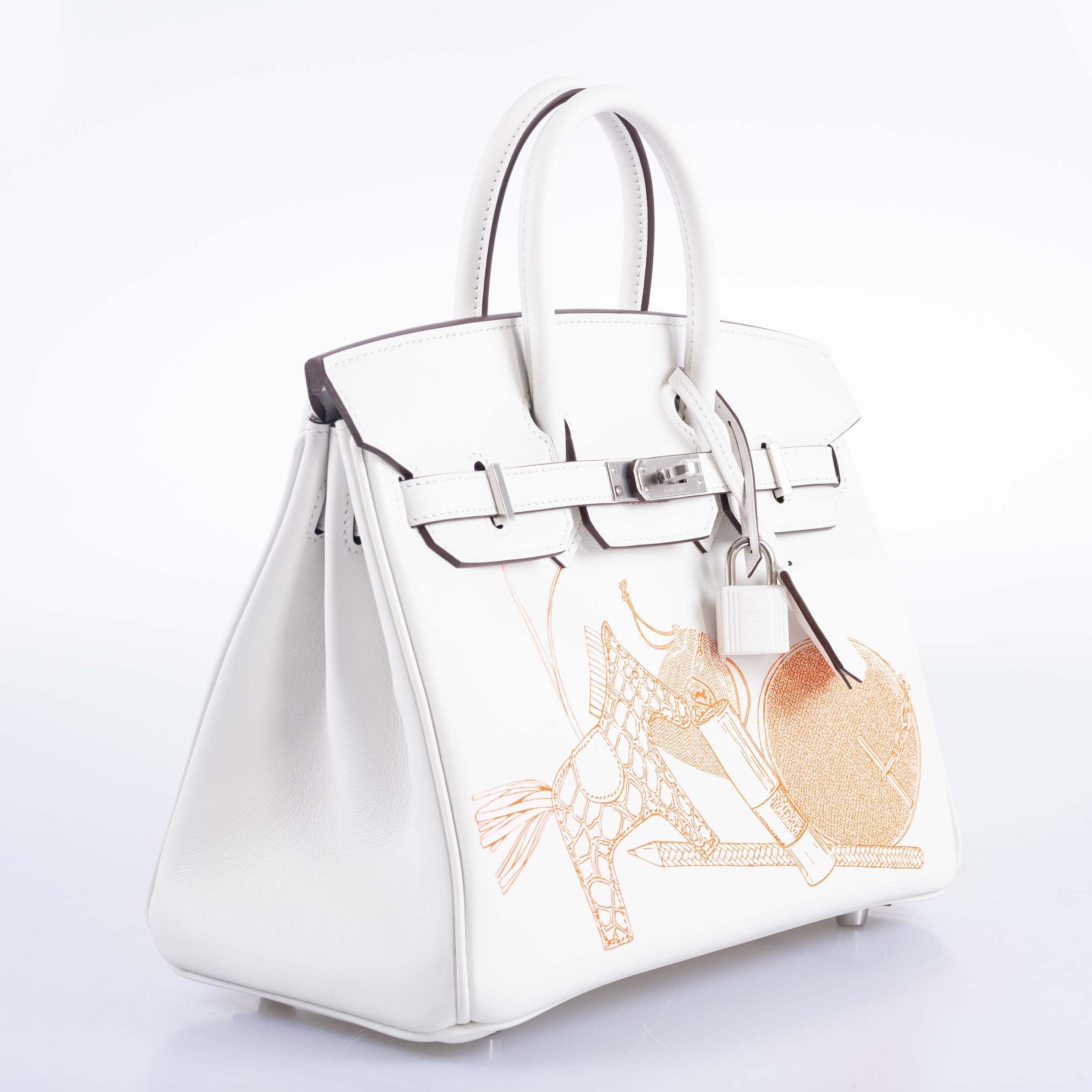 Hermès Birkin 25 In and Out Blanc Swift with Palladium Hardware