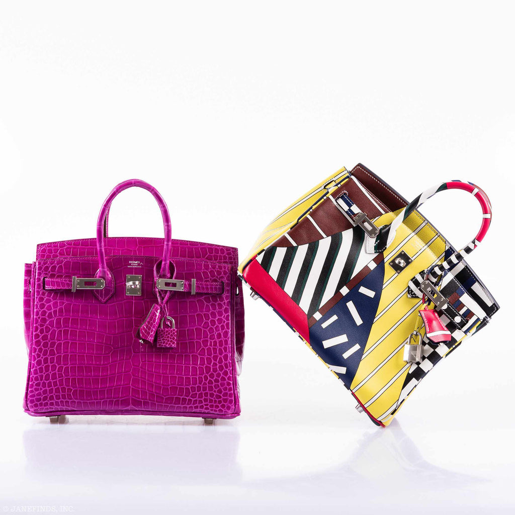 Hermès Birkin 25 Rose Scheherazade Porosus Crocodile Palladium Hardware