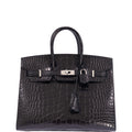 Hermès Birkin 25 Sellier Black Matte Alligator Palladium Hardware