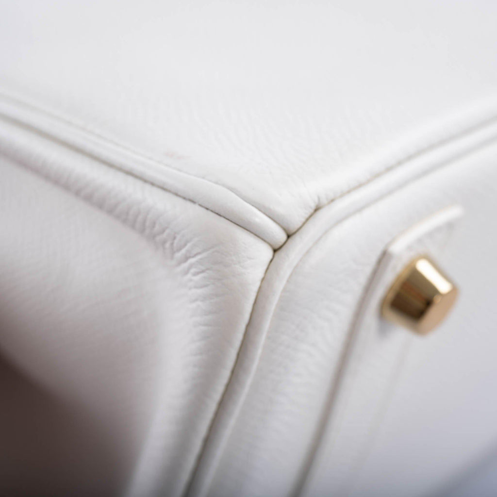 Hermès Birkin 25 White Epsom with Gold Hardware - 2008, L Square