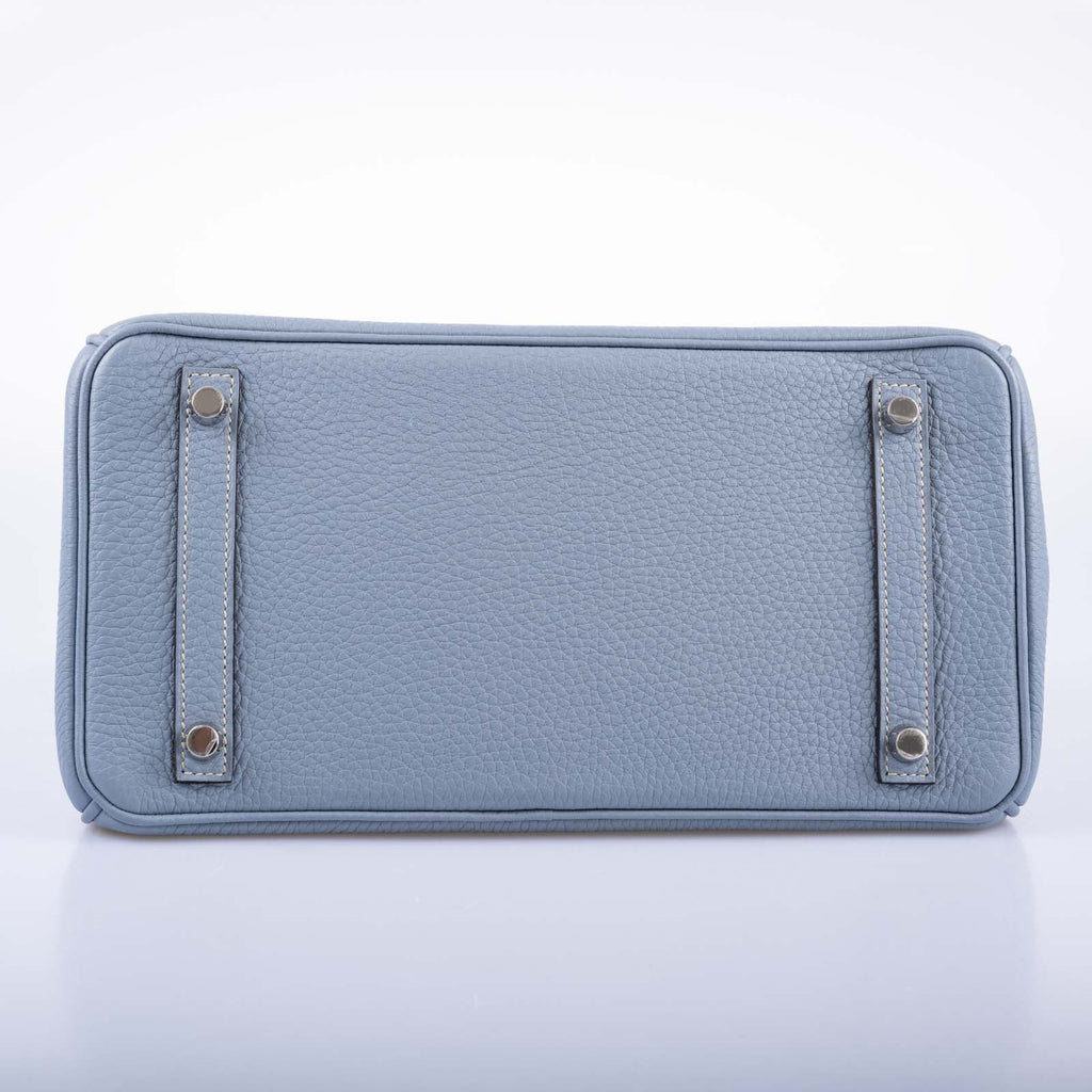 Hermès Birkin 30 Blue Saint Cyr Clemence Palladium Hardware