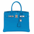 Hermès Birkin 30 Blue Zanzibar Epsom Palladium Hardware