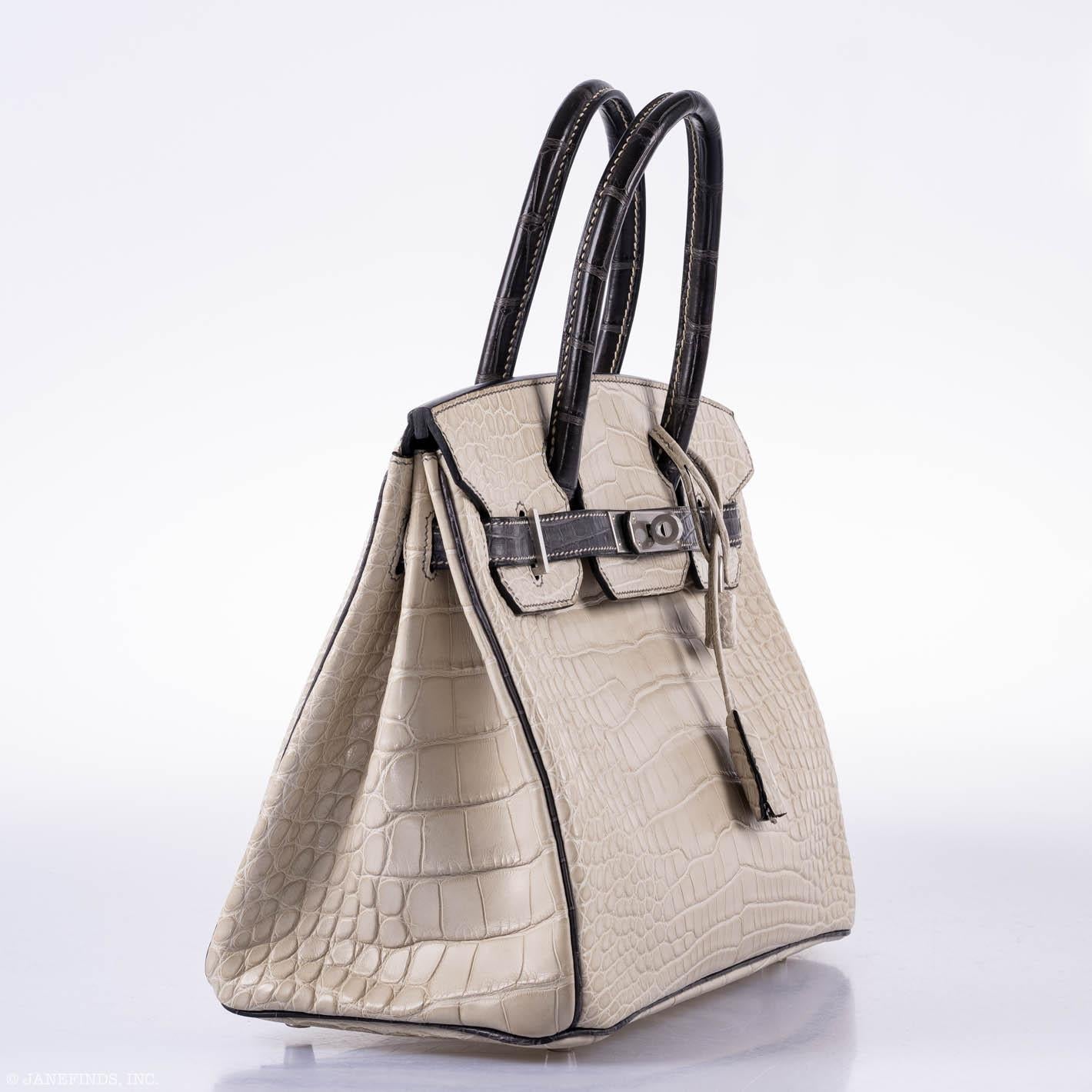 Hermès Birkin 30 HSS Beton & Graphite Matte Alligator Brushed Palladium Hardware