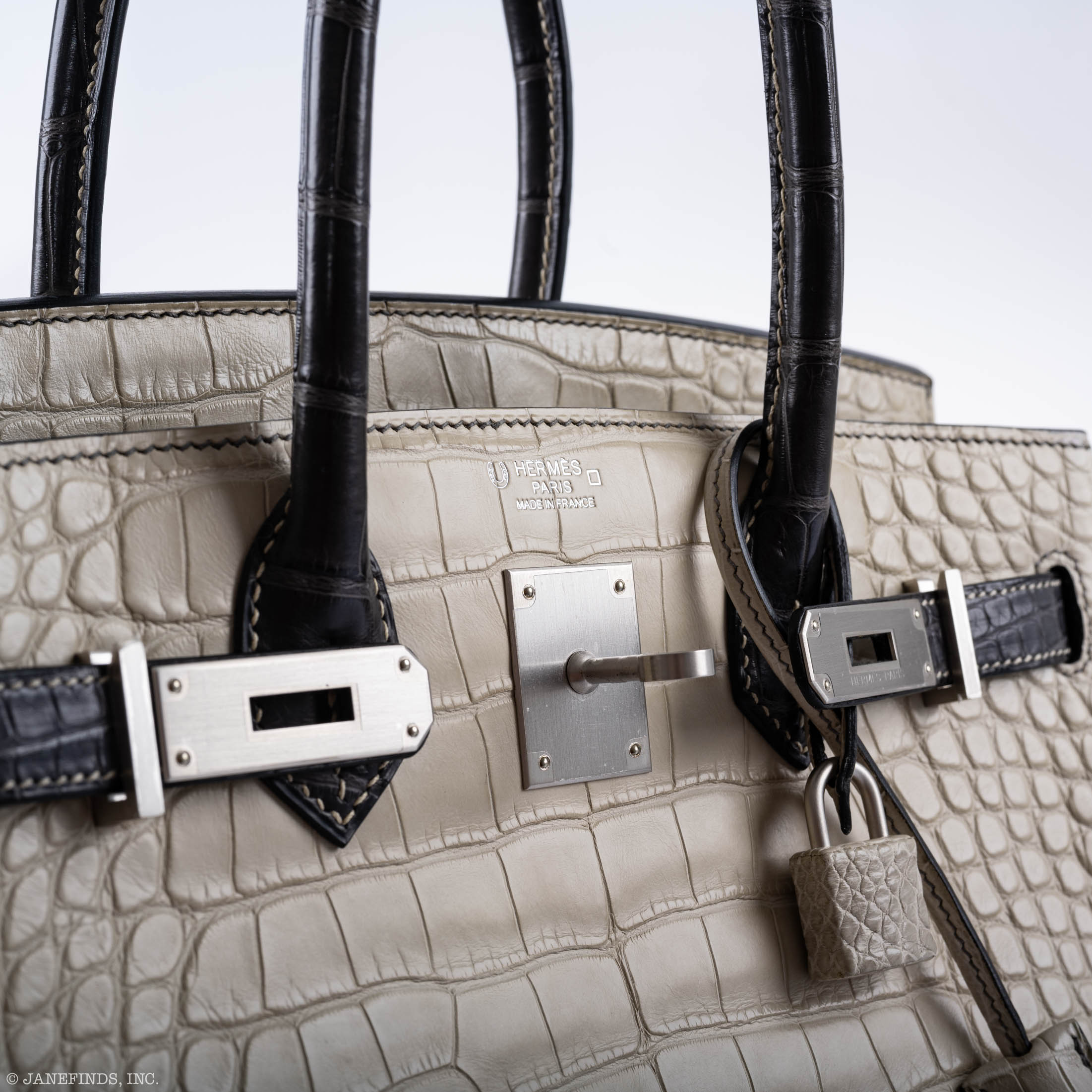 Hermès Birkin 30 HSS Beton & Graphite Matte Alligator Brushed Palladium Hardware