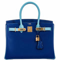 Hermès Birkin 30 HSS Blue Electric & Blue Atoll Epsom Gold Hardware