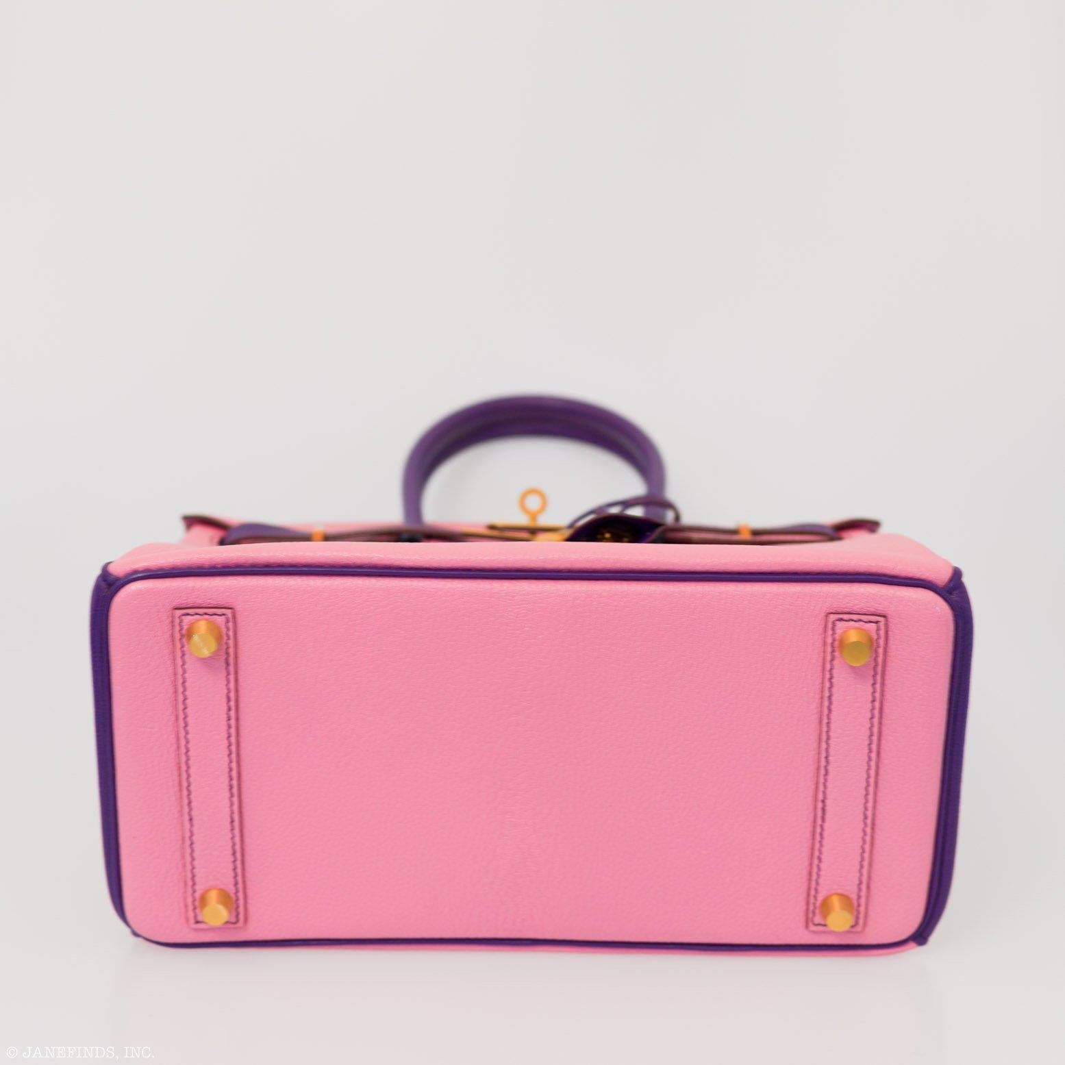 Hermès Birkin 30 HSS Rose Confetti & Anemone Chevre leather Brushed Gold Hardware - 2014, R Square