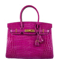 Hermès Birkin 30 Rose Scheherazade Shiny Niloticus Crocodile Gold Hardware