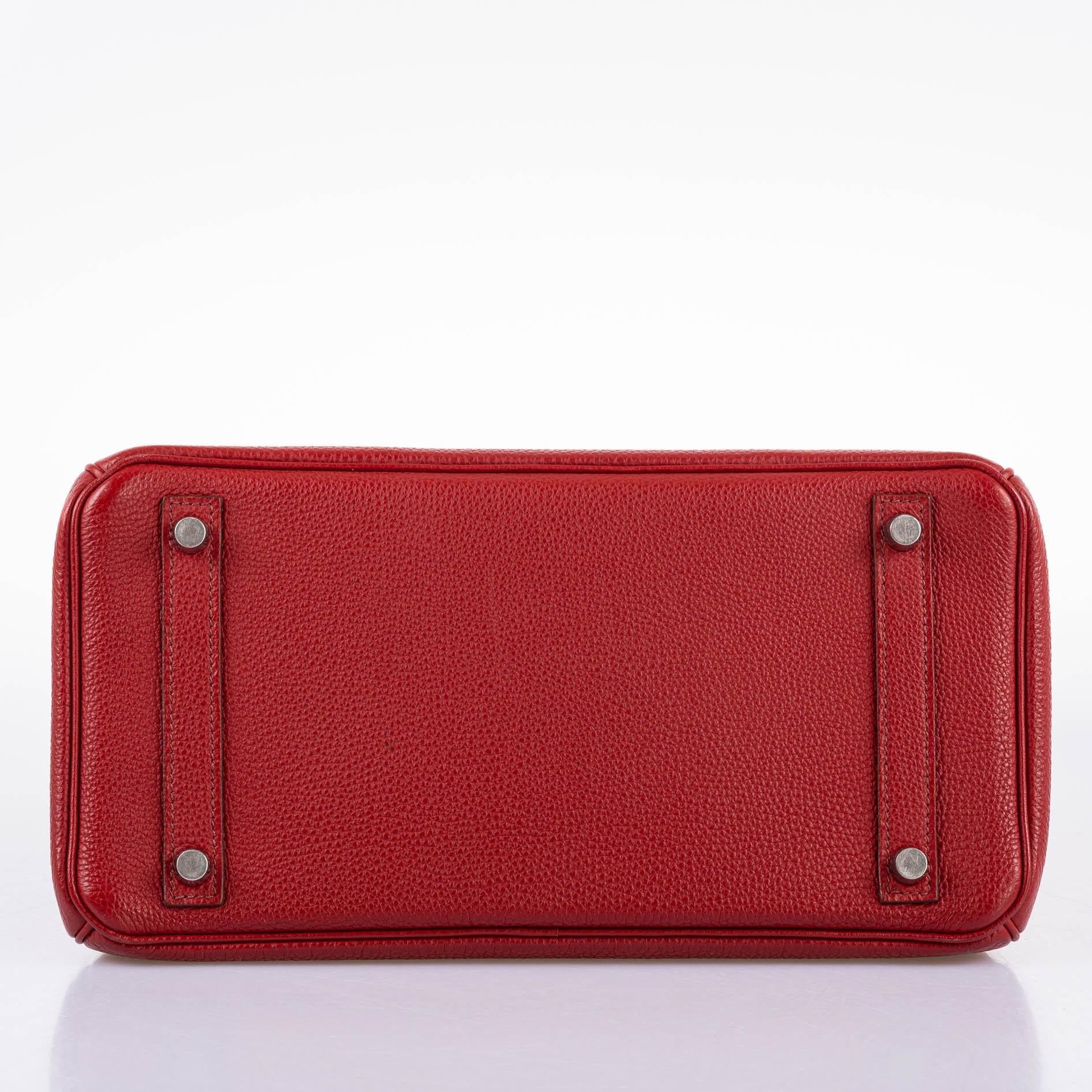 Hermès Birkin 30 Rouge Garance Togo with Palladium Hardware - 2007, K Square