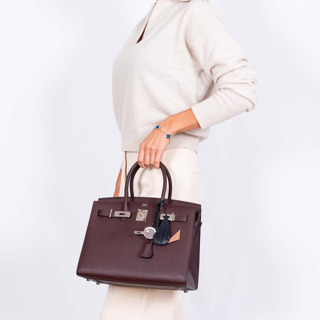 Hermès Birkin 30 Sellier Rouge Epsom Palladium Hardware