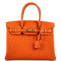 Hermès Birkin 30 Tangerine Ostrich with Gold Hardware - 2016, X