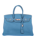 Hermès Birkin 35 Blue Jean Clemence Palladium Hardware