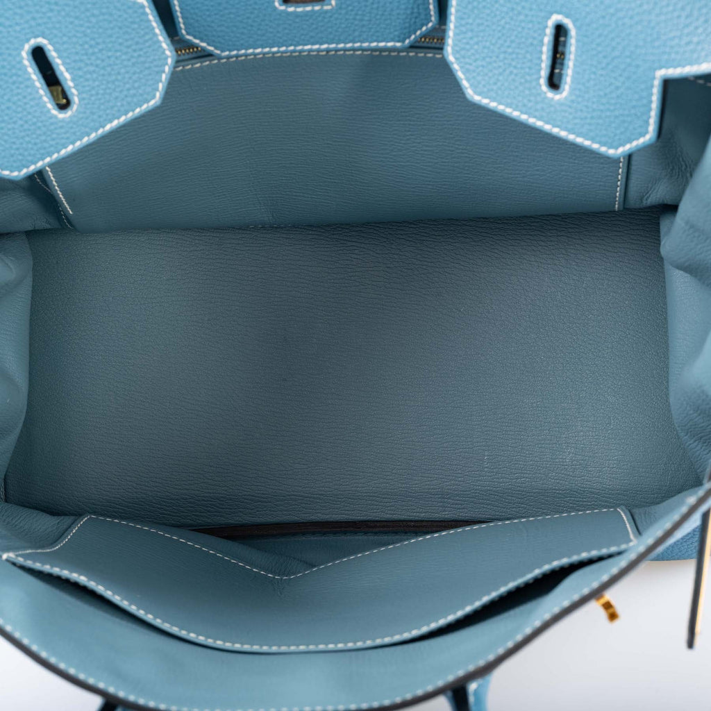 Hermès Birkin 35 Blue Jean Togo Gold Hardware