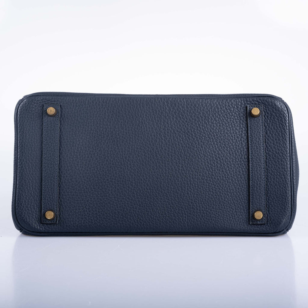 Hermès Birkin 35 Blue Sapphire Ardennes leather Gold Hardware