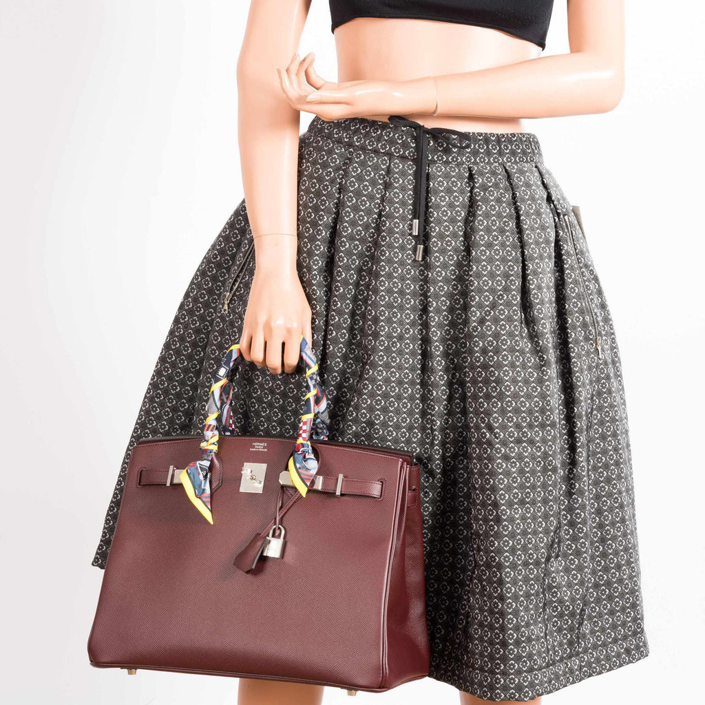 Hermès Birkin 35 Bordeaux Epsom Palladium Hardware