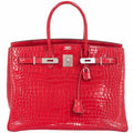 Hermès Birkin 35 Braise Porosus Crocodile Palladium Hardware