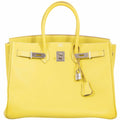 Hermès Birkin 35 Candy Collection Lime Epsom & Gris Perle Palladium Hardware - Limited