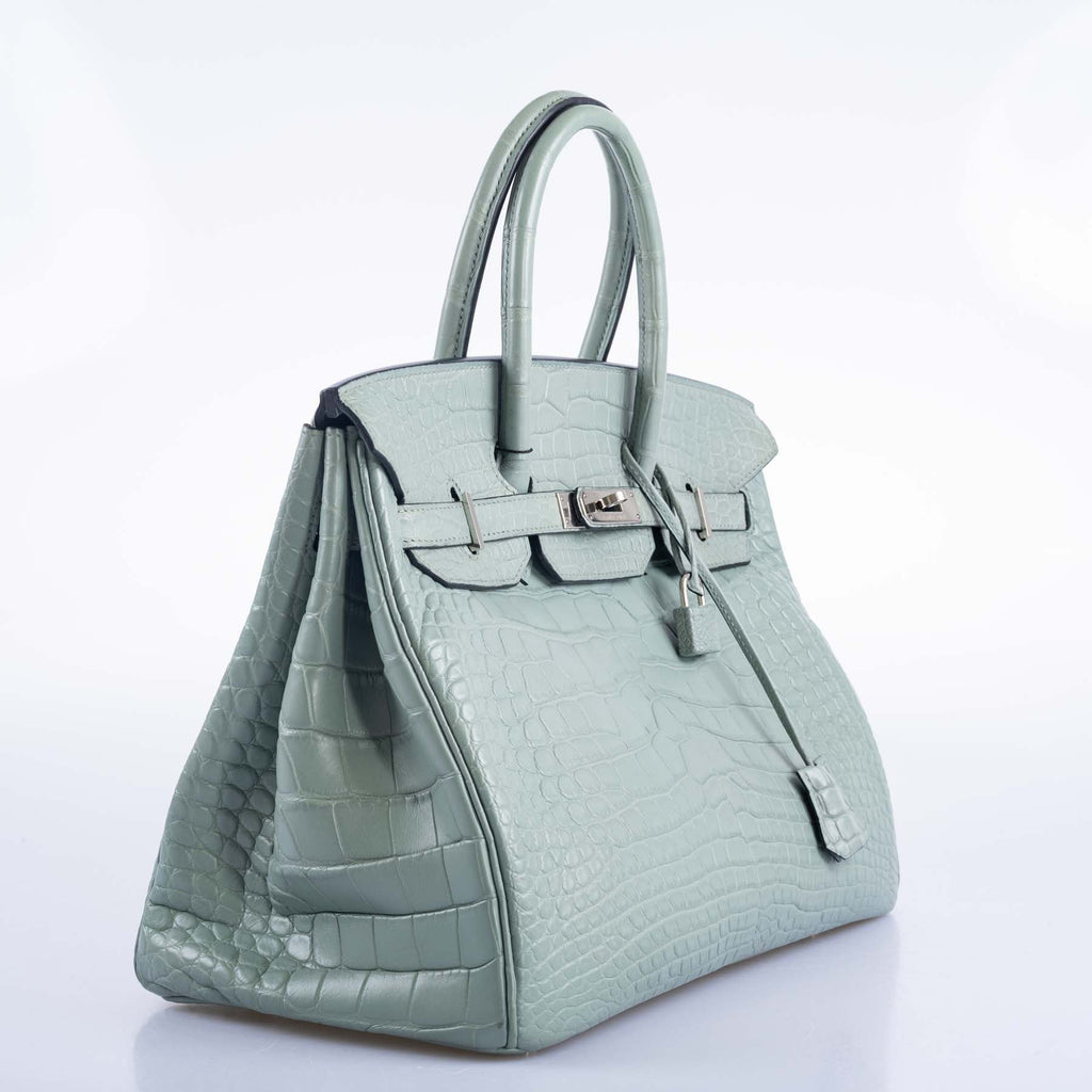 Hermès Birkin 35 Ciel Matte Alligator Palladium Hardware