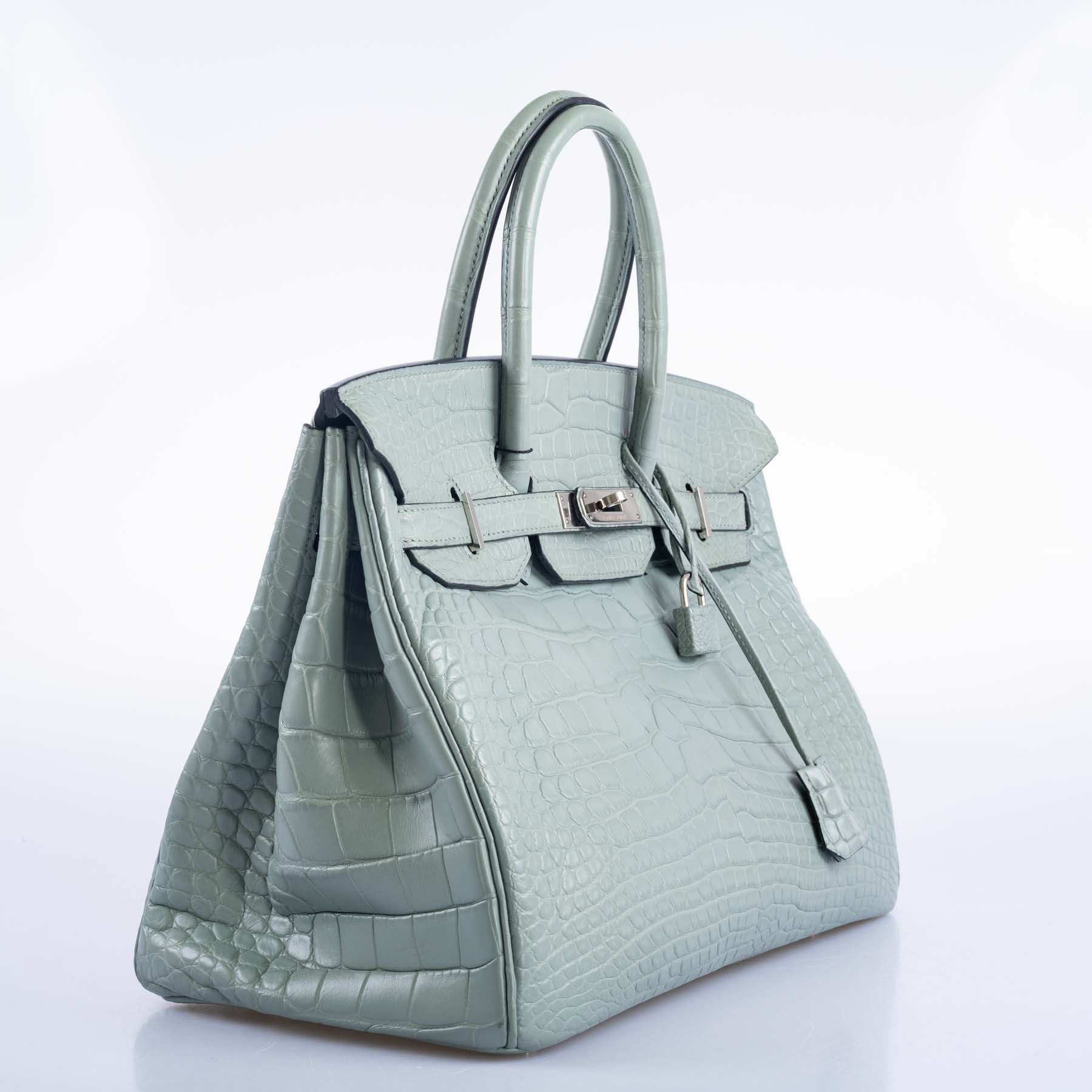 Hermès Birkin 35 Ciel Matte Alligator Palladium Hardware