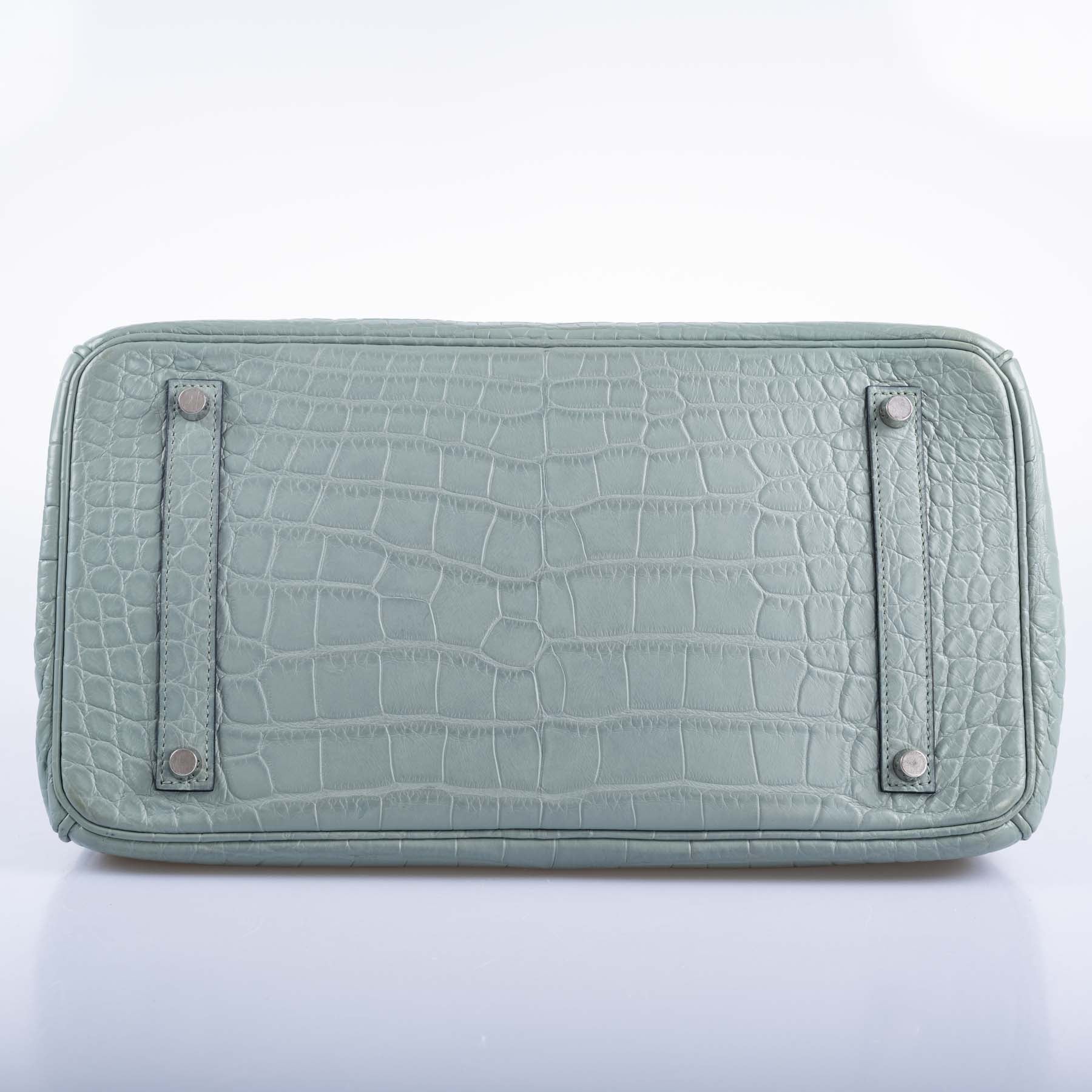 Hermès Birkin 35 Ciel Matte Alligator Palladium Hardware