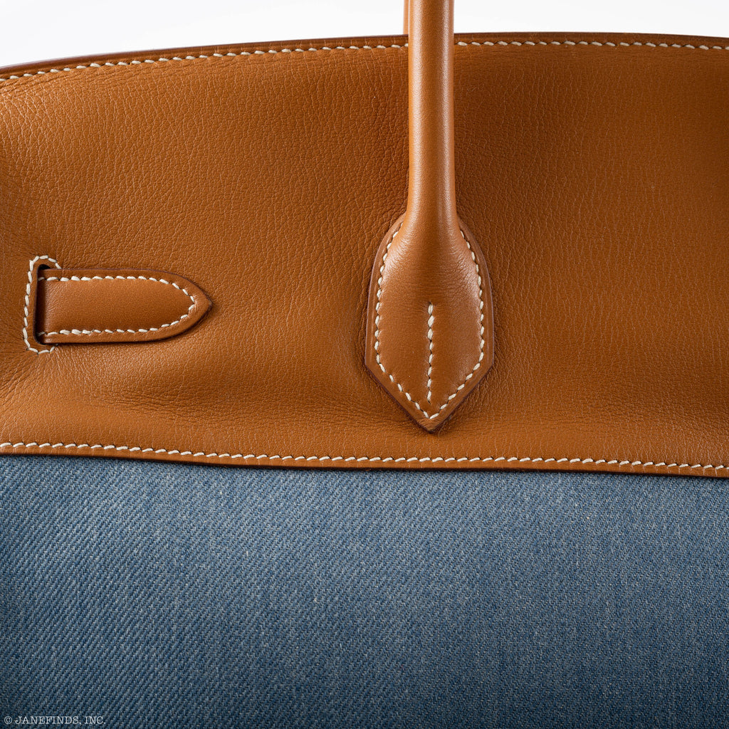 Hermès Birkin 35 Denim & Barenia Gold Hardware - Square B