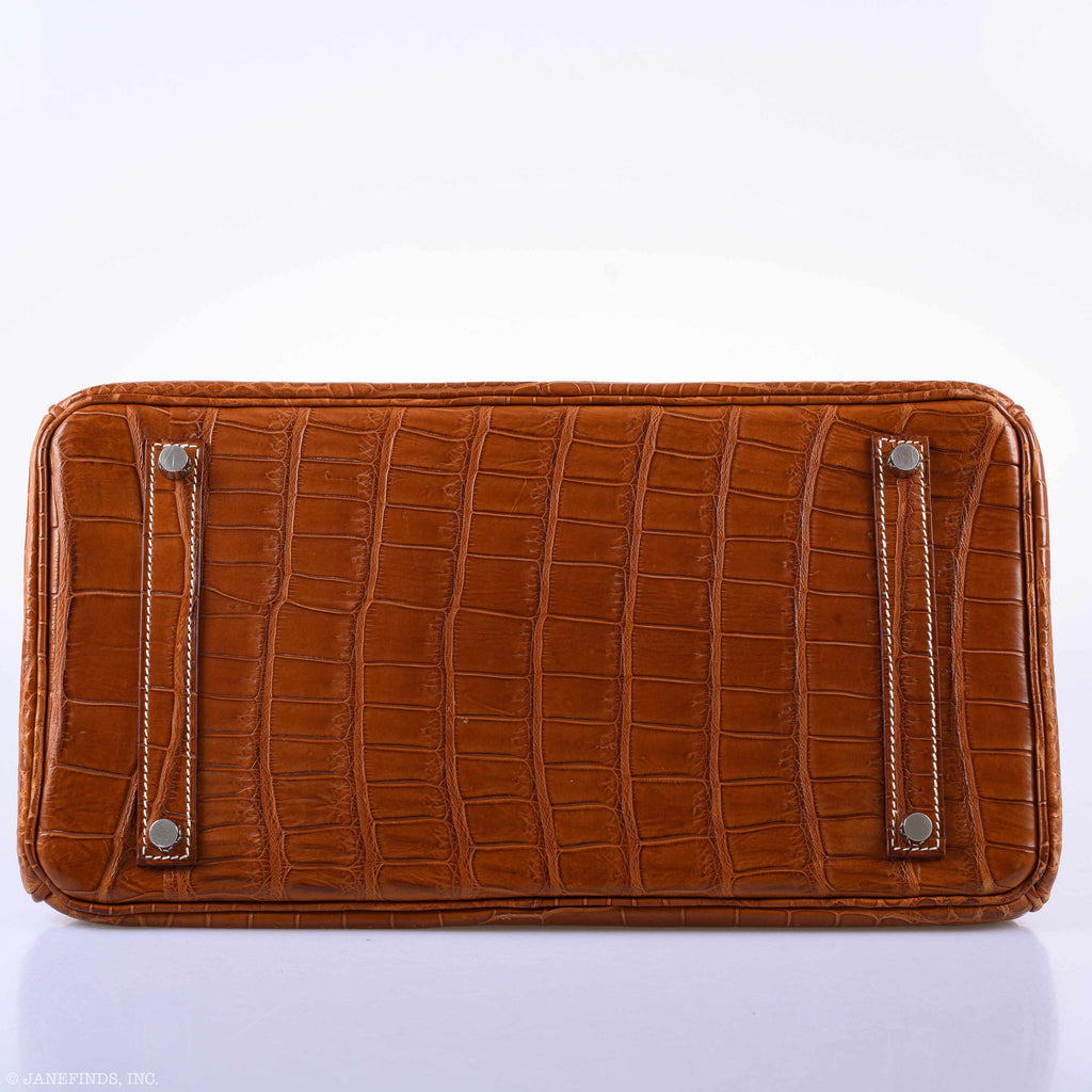 Hermès Birkin 35 Fauve Matte Porosus Crocodile Palladium Hardware