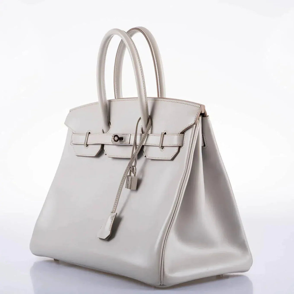 Hermès Birkin 35 Gris Perle Tadelakt Palladium Guilloche Hardware