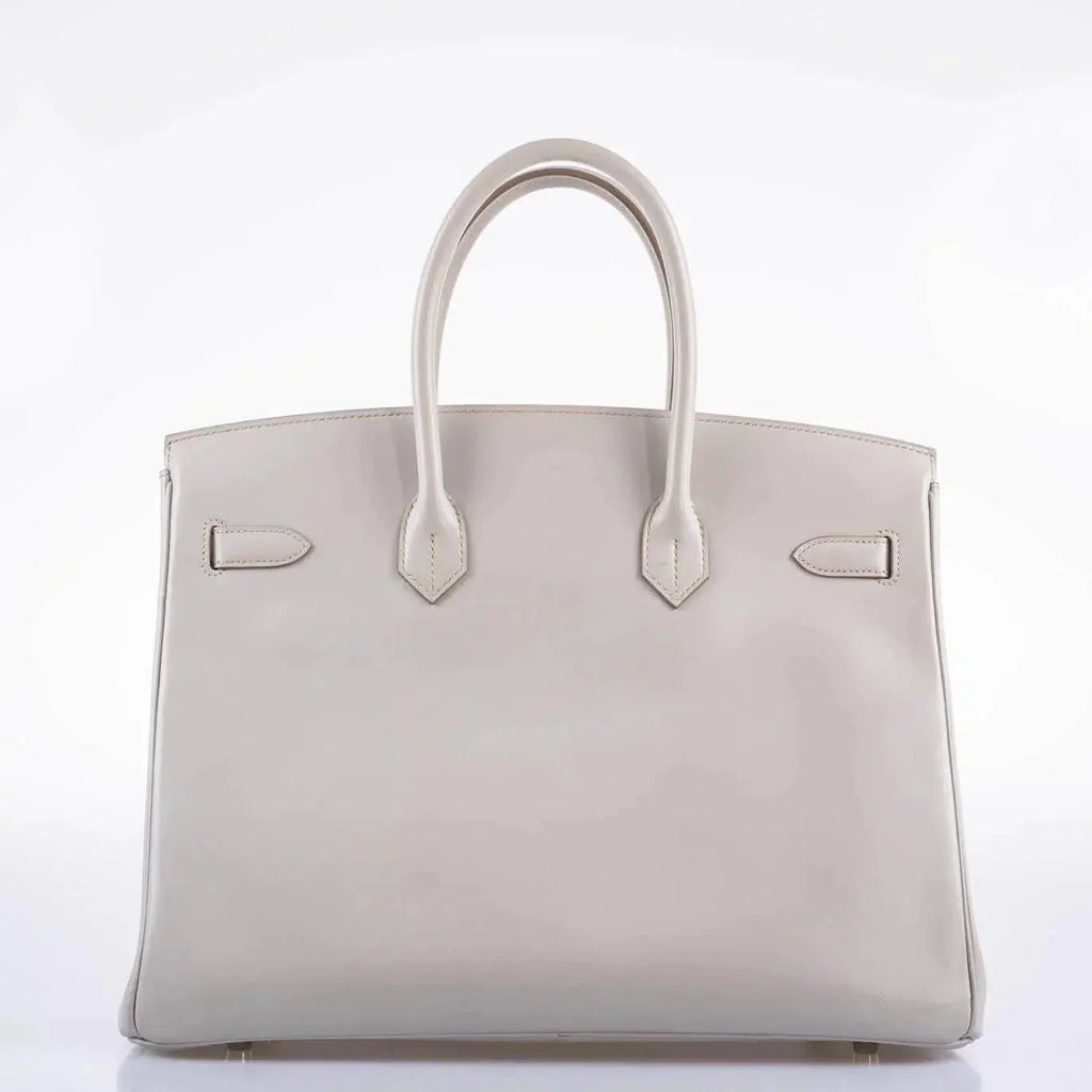 Hermès Birkin 35 Gris Perle Tadelakt Palladium Guilloche Hardware