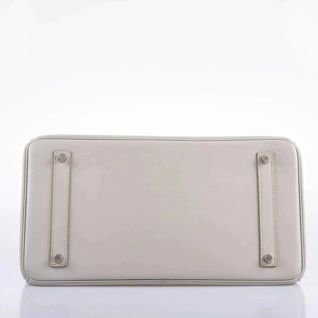 Hermès Birkin 35 Gris Perle Tadelakt Palladium Guilloche Hardware