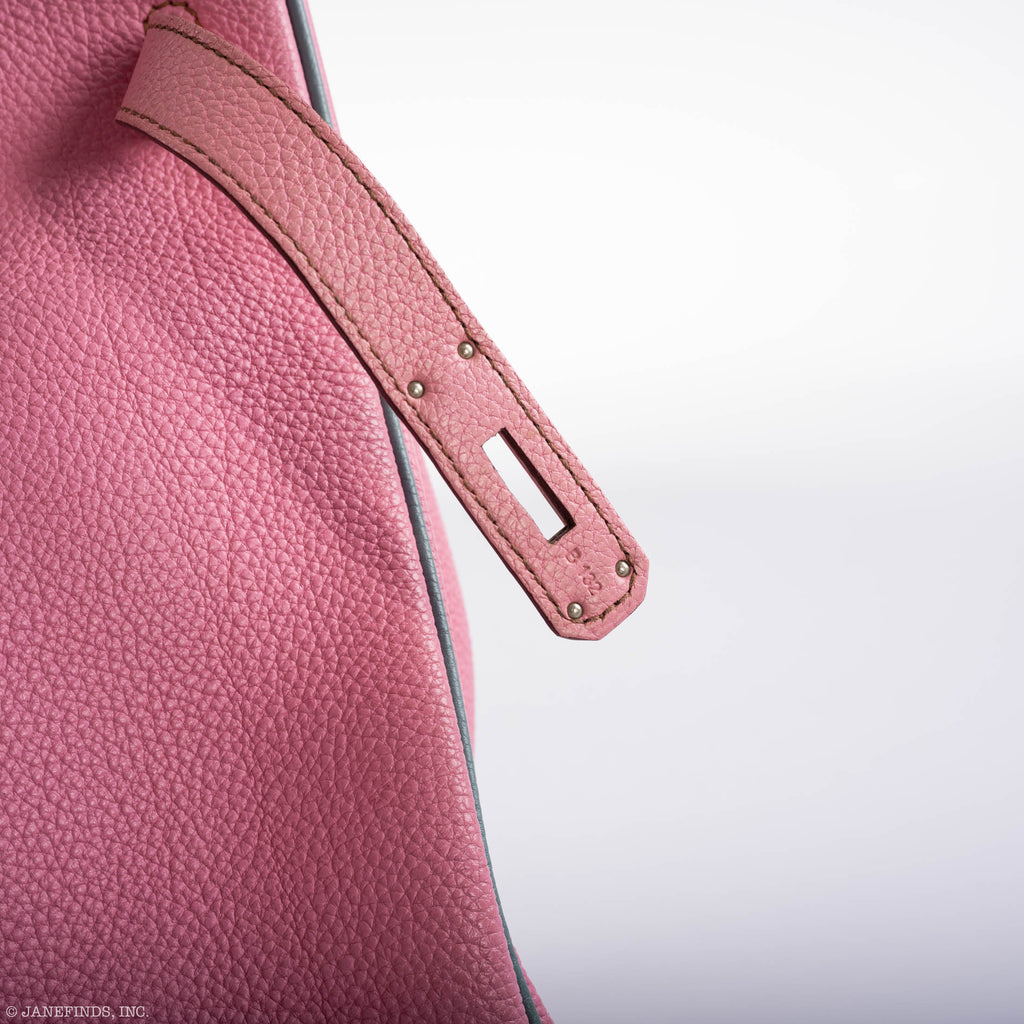 Hermès Birkin 35 HSS 5P Bubblegum Pink & Celeste Togo Palladium Hardware - 2011, Square O