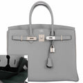 Hermès Birkin 35 HSS Gris Mouette & Vert Fonce Togo Palladium Hardware