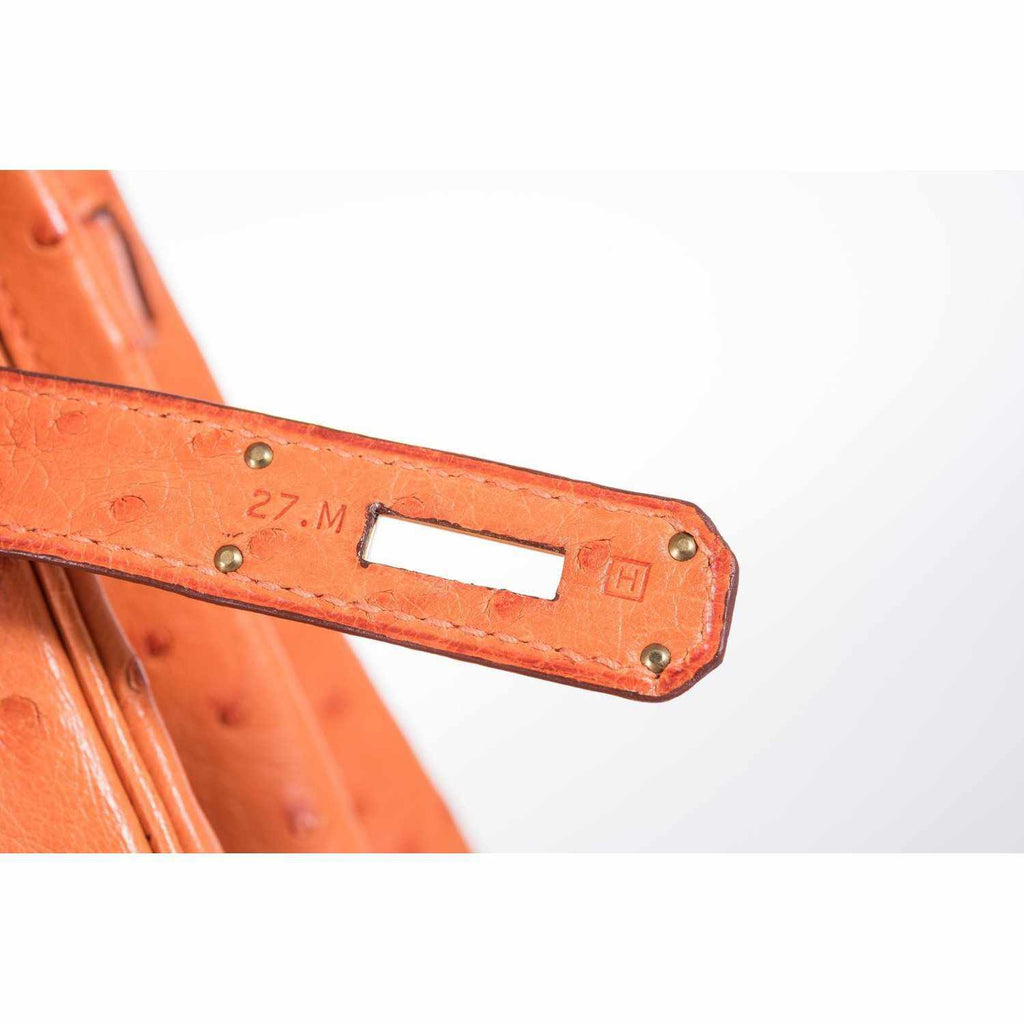 Hermès Birkin 35 Ostrich Orange Gold Hardware