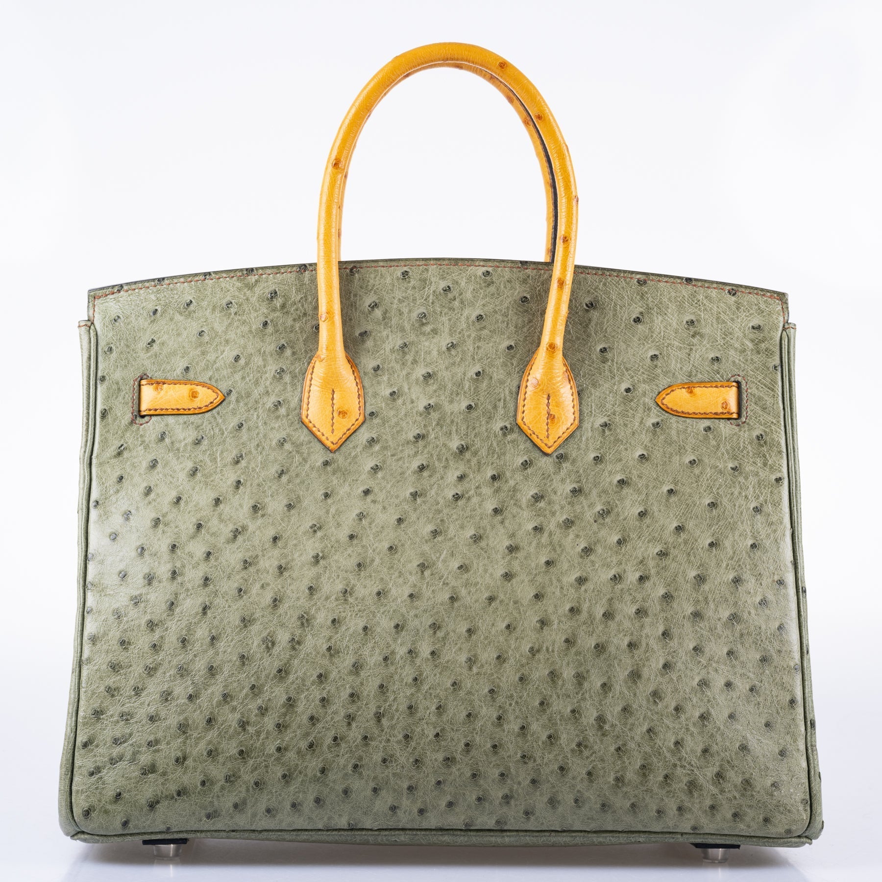Hermès Birkin 35 Special Order Vert Olive & Sable Ostrich Palladium Hardware