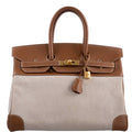 Hermès Birkin 35 Toile & Gold Epsom Gold Hardware