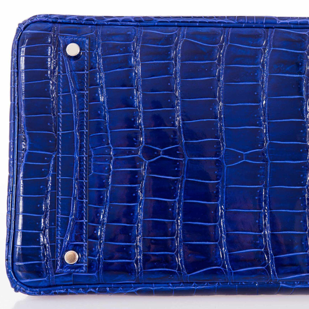 Hermès Birkin 40 Blue Electric Crocodile Porosus Palladium Hardware