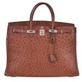 Hermès Birkin 40 Noisette Chevre Leather Beige Ostrich Palladium Hardware