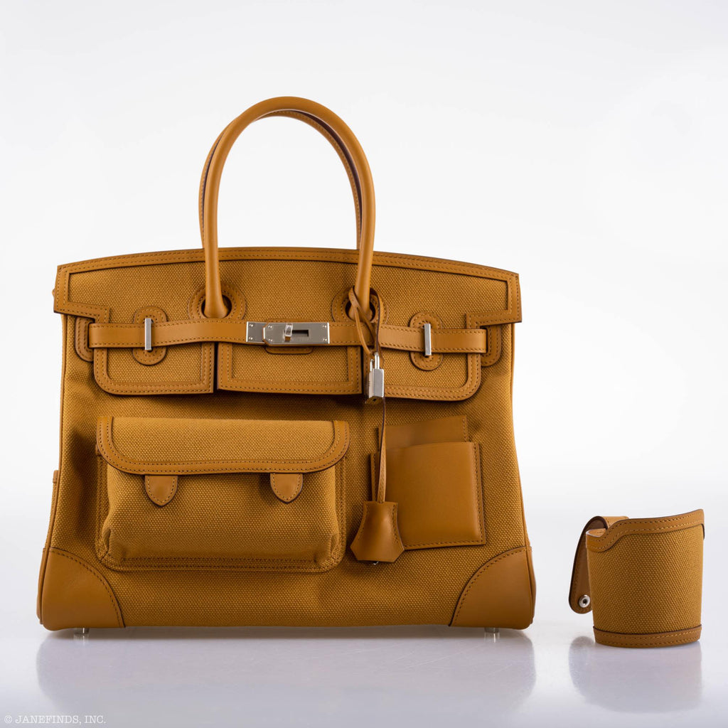 Hermès Birkin Cargo 35 Sesame Swift & Canvas Palladium Hardware - 2020, Y