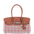 Hermès Birkin Shoulder Light 29 in Gold Evercolor and Embroidered Rose Pop, Black, Gold Toile Palladium Hardware