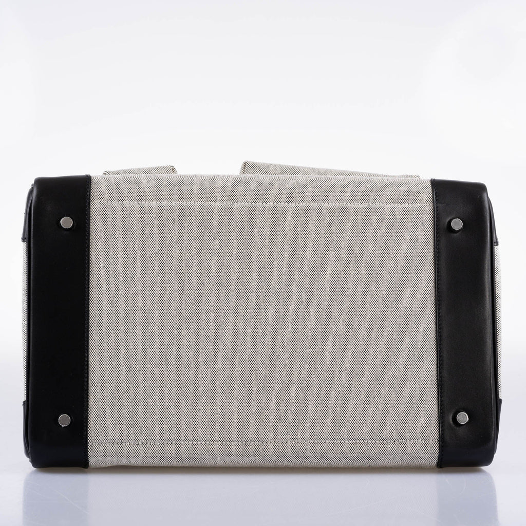 Hermès Cargo HAC Birkin 40 Black Box and Toile Palladium Hardware