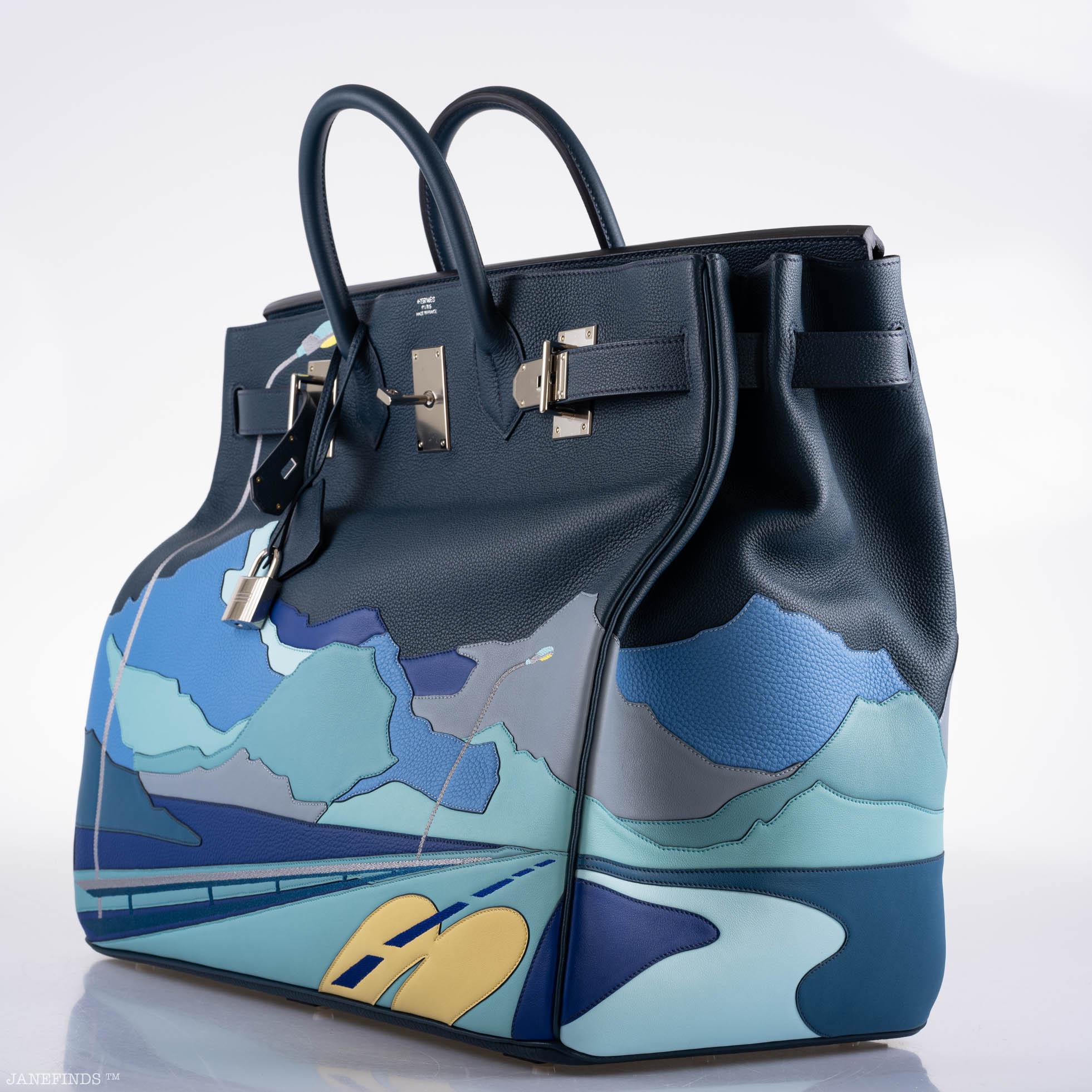Hermès Endless Road HAC Birkin 50 Multicolor Togo and Swift Leather Palladium Hardware
