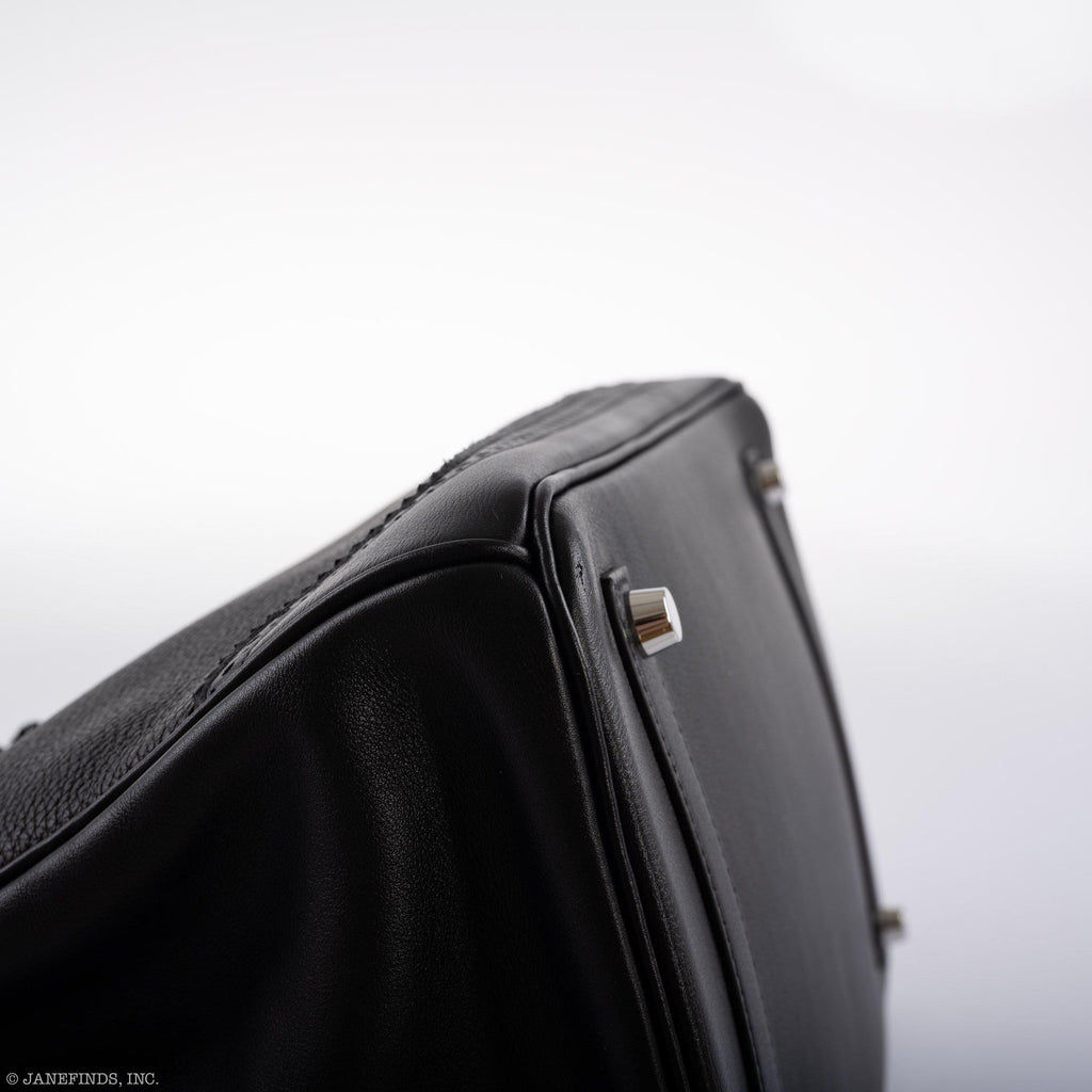 Hermès Ghillies Birkin 35 Black Togo & Evergrain with Palladium Hardware - 2015, T