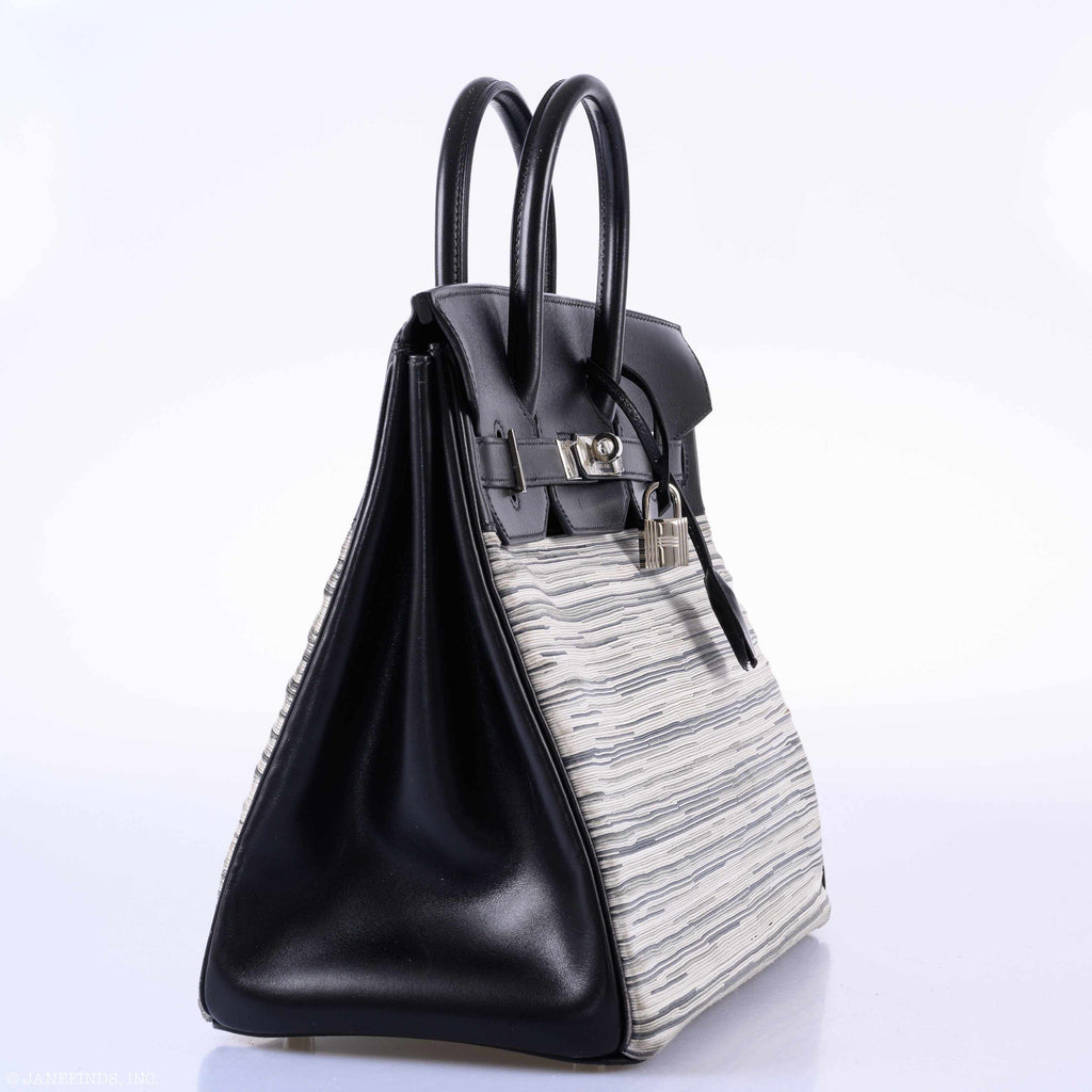 Hermès HAC Birkin 32 Gray Vibrato and Black Box Palladium Hardware