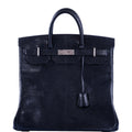 Hermès HAC Birkin 40 Black Shiny Lizard Palladium Hardware