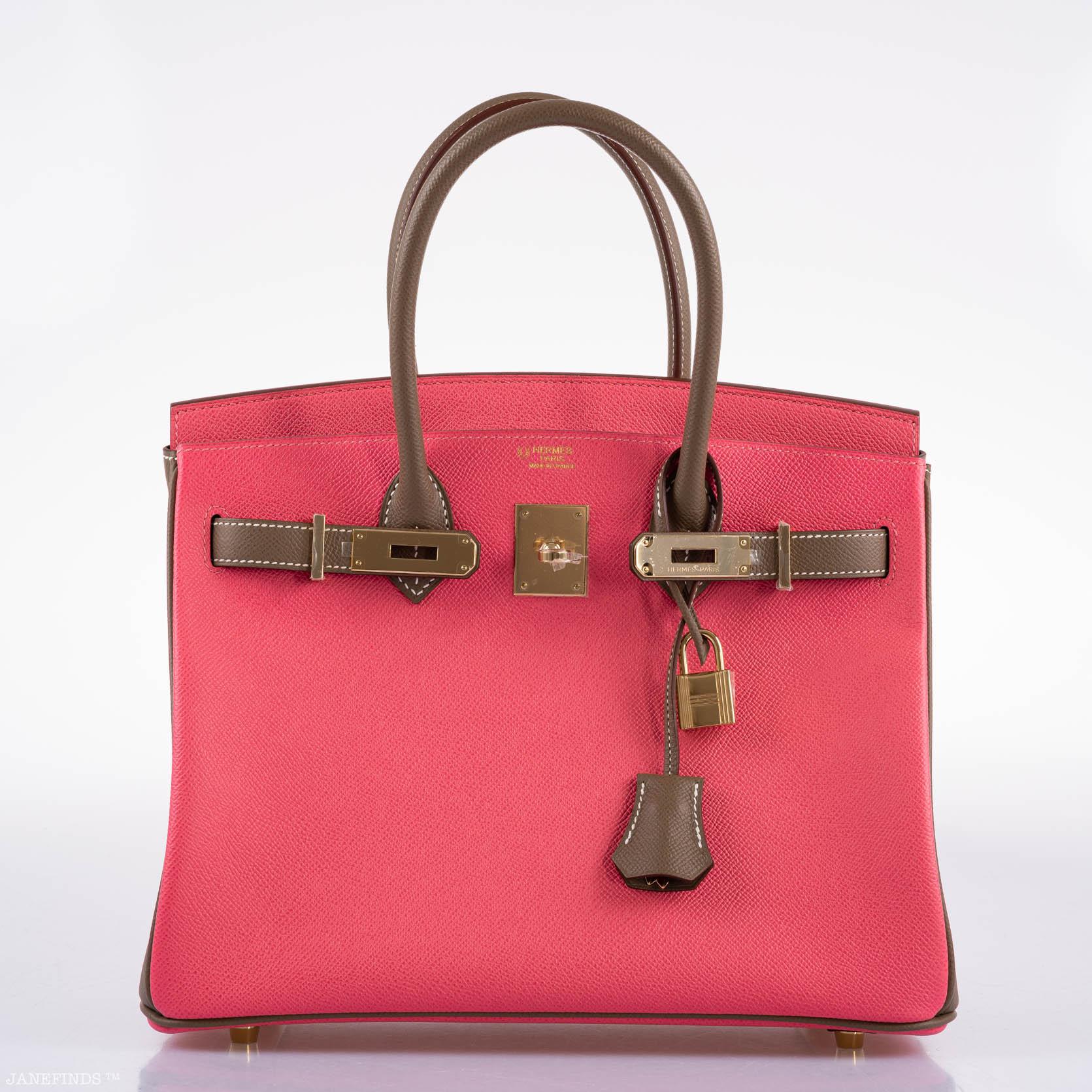 Hermès HSS Birkin 30 Rose Azalee & Etoupe Epsom with Permabrass Hardware - 2017, A