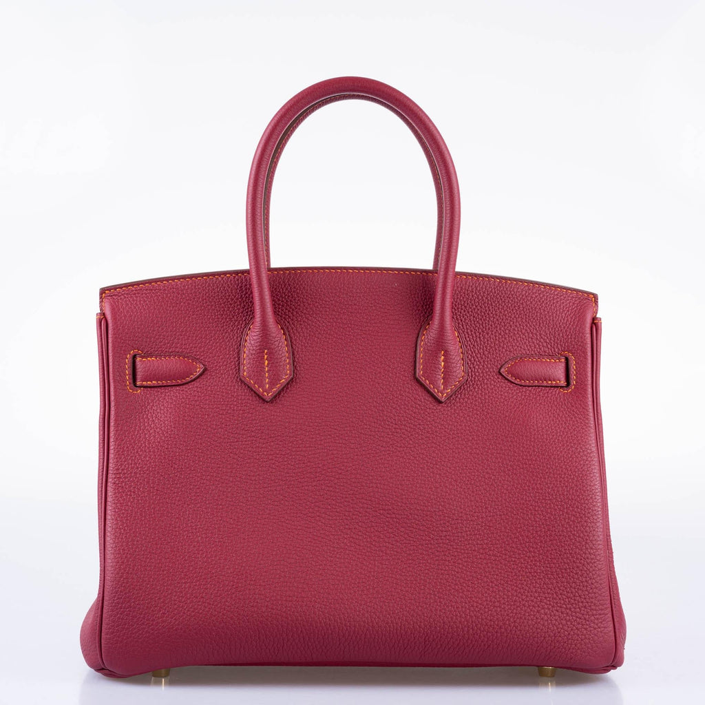 Hermès HSS Birkin 30 Rubis Togo & Orange H with Gold Hardware - 2015, T