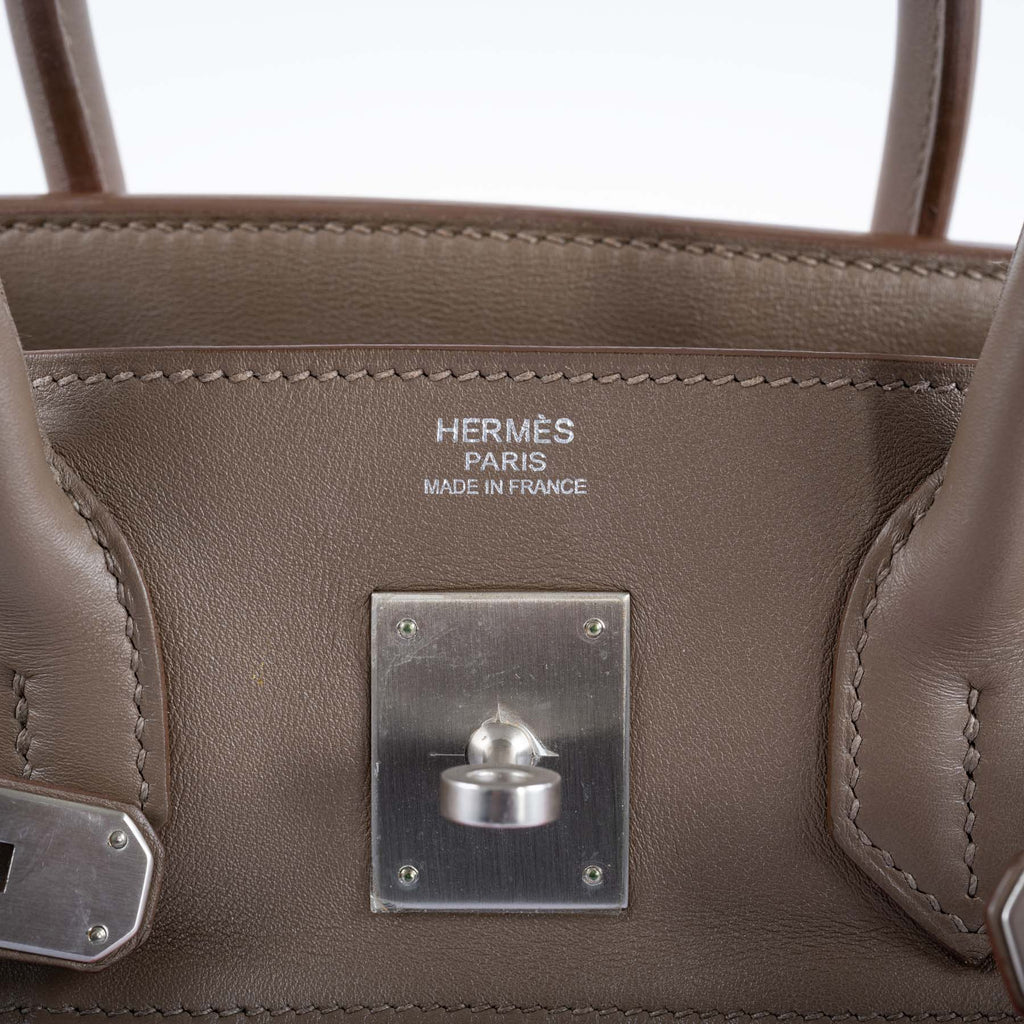 Hermès HSS Birkin 30 Tri-Color Rose Jaipur, Etoupe, Argile Clemence and Swift Brushed Palladium Hardware
