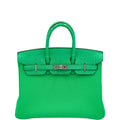 Hermès Touch Birkin 25 Vert Comics Matte Alligator and Togo Palladium Hardware